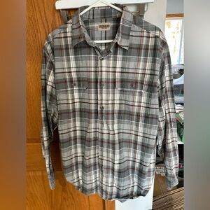 RedHead Gray and Brown Plaid Casual Shirt